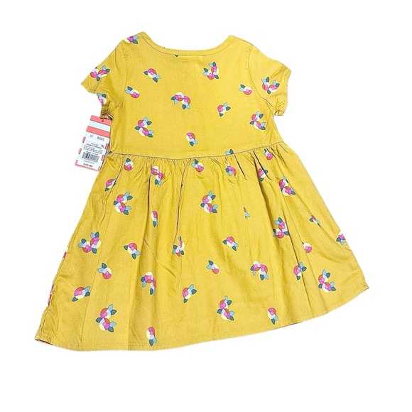 Cat & Jack Yellow Novelty Printed Floral Sun Dress Girls New with Tags 3T - Picture 4 of 5